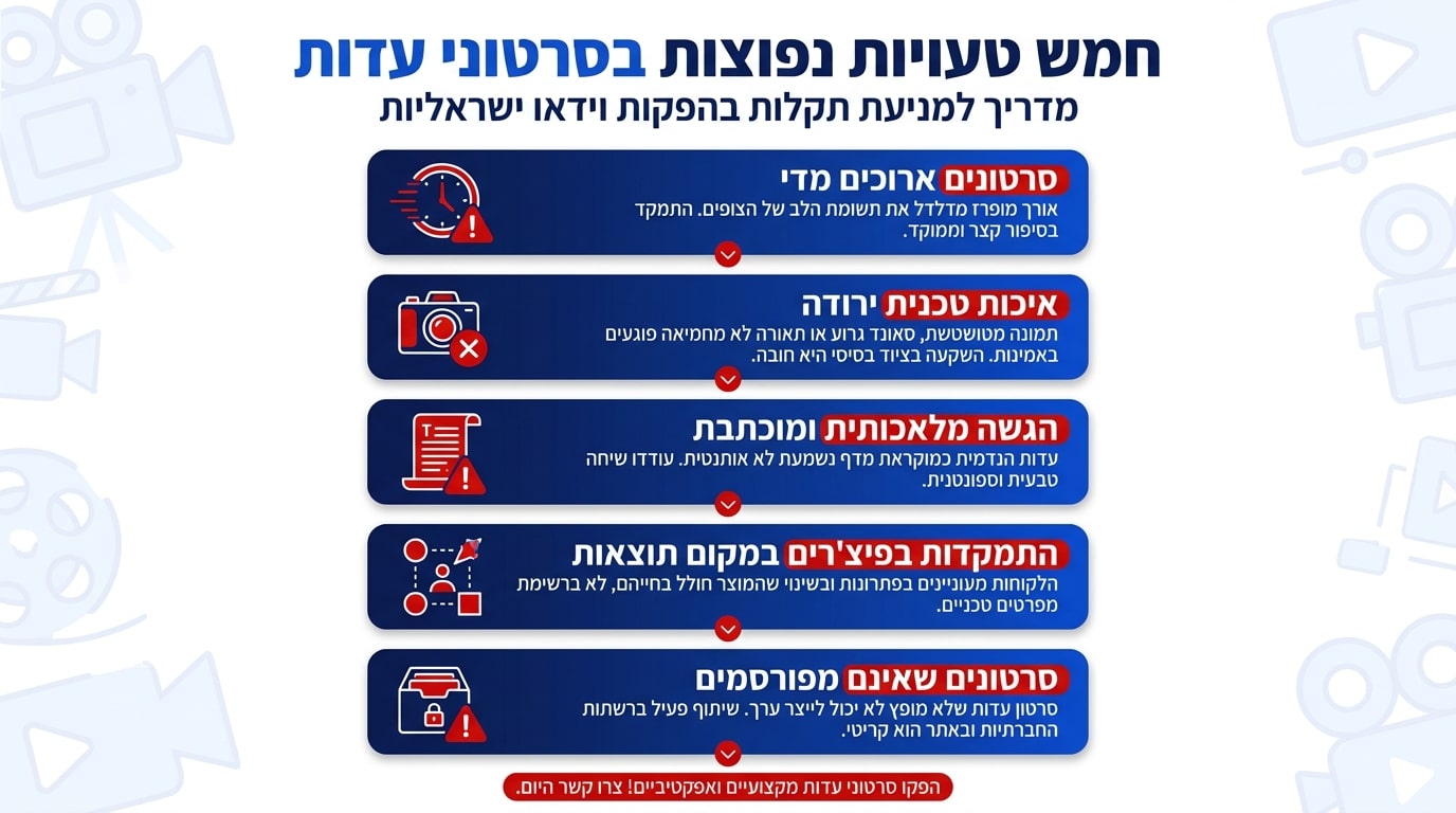 טעויות נפוצות שעסקים עושים בסרטוני המלצות