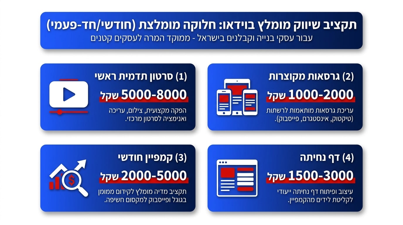 תקציב מומלץ לשיווק בוידאו