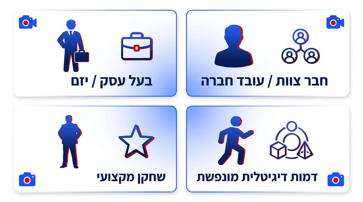 ארבע אפשרויות לבחירת פרזנטור לסרטון